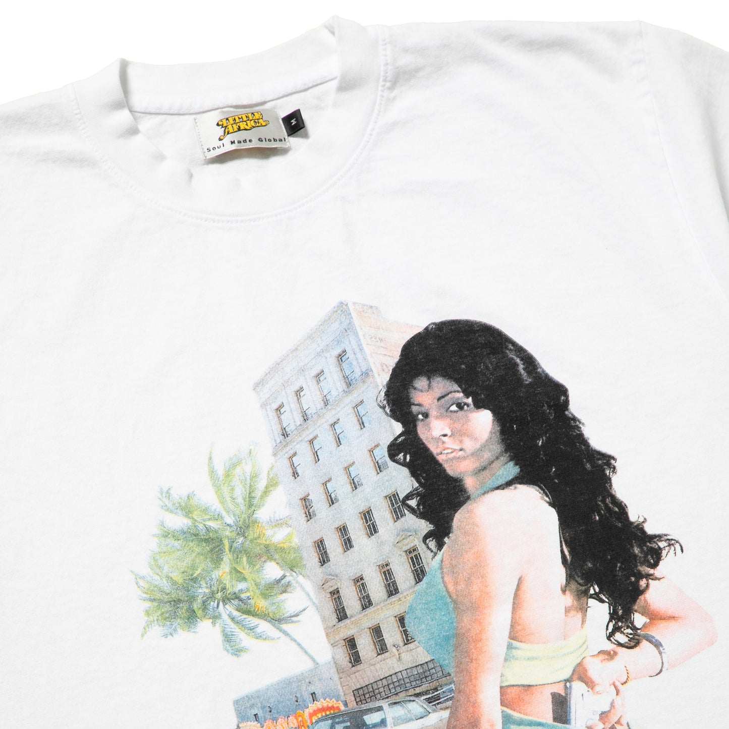 Little Africa "Foxy Brown Tee" (Vintage White)