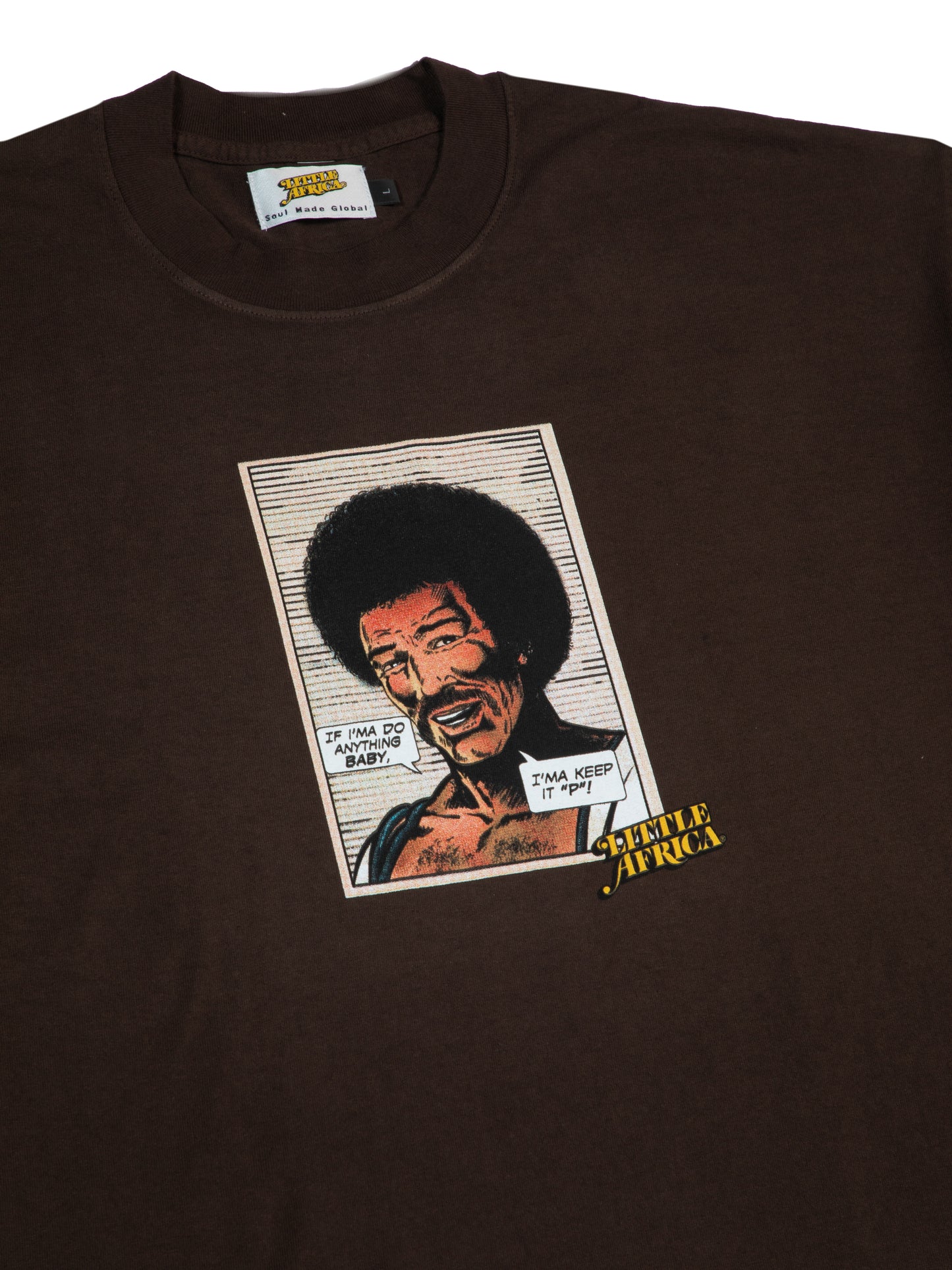 LITTLE AFRICA "Keep It 'P' Tee" (Brown)